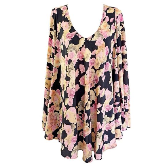For Love And Lemons Dresses & Skirts - For Love & Lemons Womens Floral Mod Dress Size Medium Flowy Floral Flare‎ Sleeve